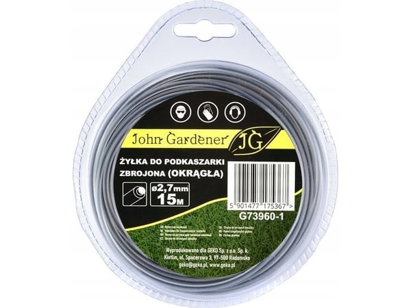 Geko sylinderline til ryddesag/gress-trimmer, forsterket (rund) 2,7 mm x 15 m (10/80)