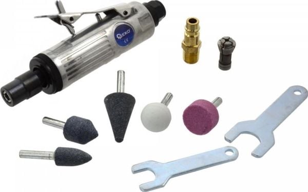 Geko MINI bor-/slipemaskin pneumatisk 1/4" med tilbehør (25) G03143 GEKO