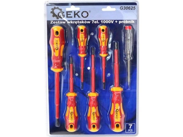 Geko skrutrekkere 7 stk. 1000V + tester modellnr. 1 (24)