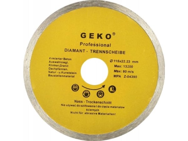 Geko skive diam. 115 mm komplett GEKO PROFI (100/200)