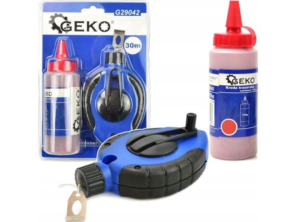 Geko sporingssnor 30 m + kritt 115 g rød