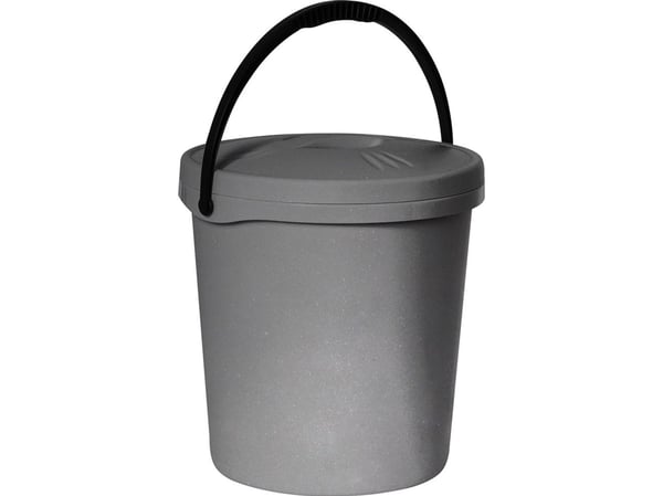 Plast Team hink med lock 16 L grå