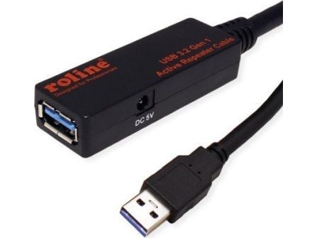 ROLINE 12.04.1071, 15 m, USB A, USB A, USB 3.2 Gen 1 (3.1 Gen 1), 5 Gbit/sek., Sort