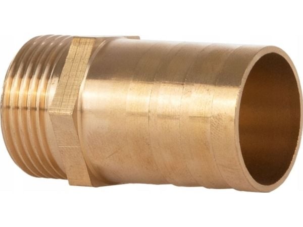 Geko nippe i messing til slange 19 mm – utvendig gjenge 1" – for nøkkel (250)