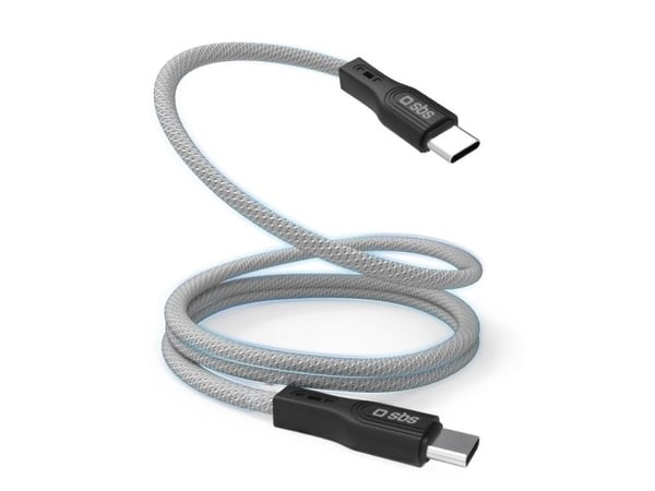 SBS TECABLETCCMAG, 1 m, USB C, USB C, USB 3.2 Gen 1 (3.1 Gen 1), 0,48 Gbit/s, Sort, Sølv