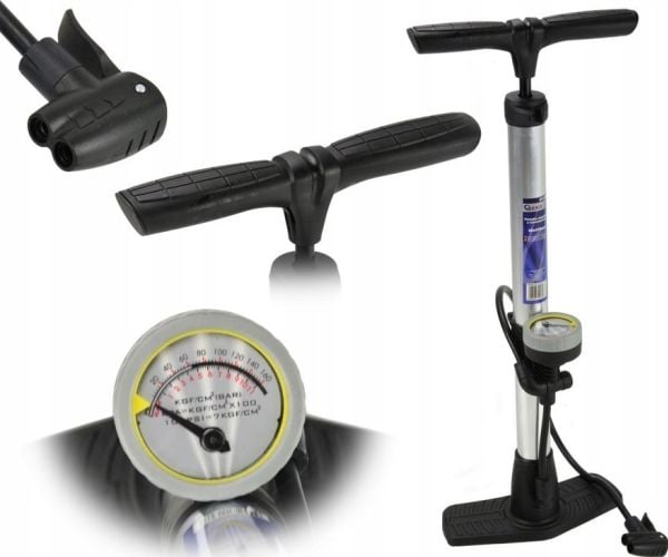 GEKO pumpe til stolpe med manometer 38x530 mm aluminium GEKO PROFI (10)