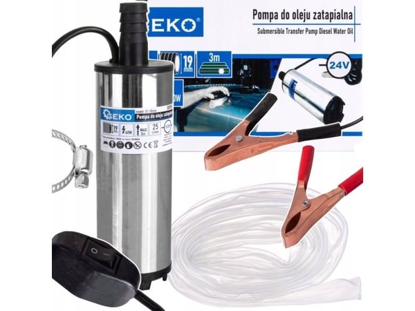 Geko nedsänkbar oljepump 24V, 52 mm, med 3 m kabel (40)