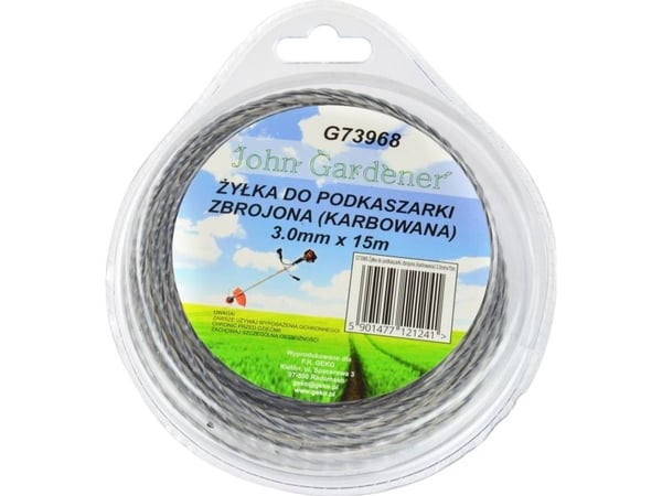 Geko trådspole til kanttrimmer forsterket (riflet) 3,0 mm x 15 m (80)