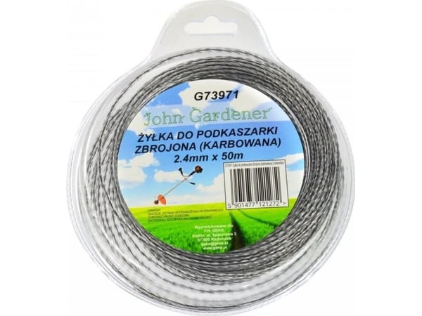 Geko trimmertråd til ryddesag forsterket (korrugert) 2,4 mm x 50 m (40) G73971 GEKO