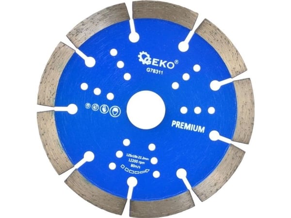 Geko &diameter skjold 125x10x22,2mm segment. GEKO PREMIUM med laser(100)