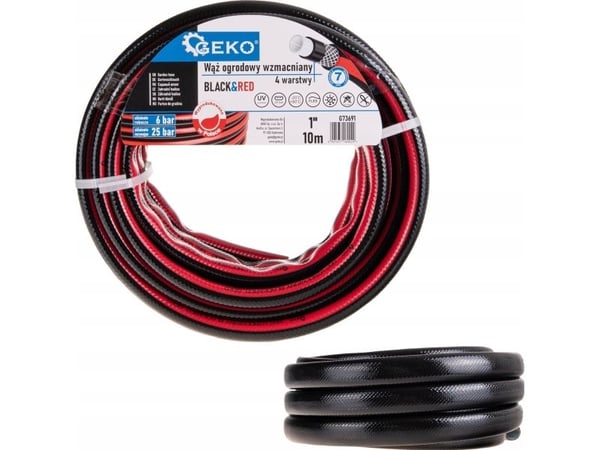 Geko forsterket hageslange BLACK&RED 1" 10 m (55)