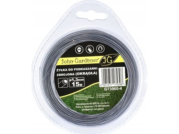 Geko snor til trimmer/gressklipper, forsterket (rund) 1,3mm x 15m (10/120)