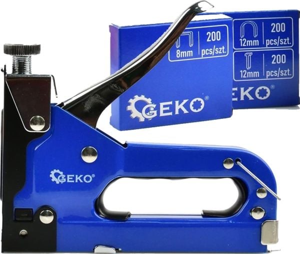 Geko stiftemaskin 3-i-1 + komplett stifter 600 stk