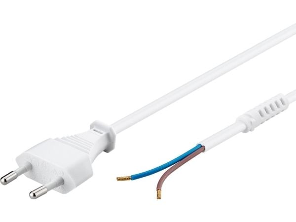 Goobay Kabel med Euro-kontakt för installation, 1,5 m, vit - Färgversion Vit