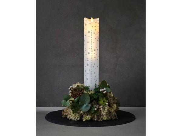 Sirius Sara kalenderlys - Sølv - H 29 cm