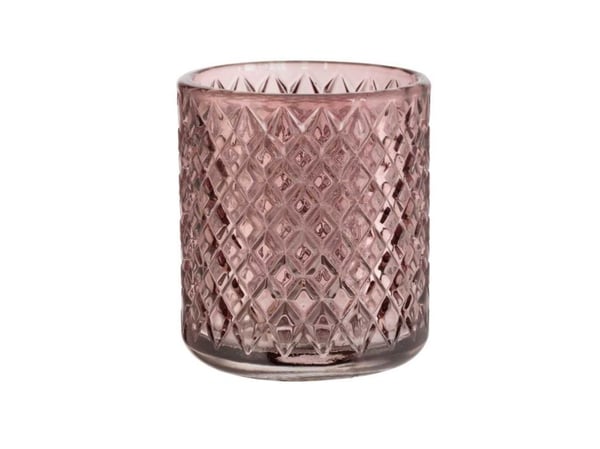 WENKO Atessa, Frittstående tannbørsteholder, Glass, Rosa, 75 mm, 75 mm, 100 mm
