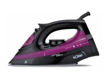 Solac PV2114, Tørr & dampstrykejern, Keramisk strykesåle, 2 m, 140 g/min, Sort, Lilla, 40 g/min