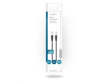 Nedis CAGL22005BK10, 3.5mm, Hankjønn, 3.5mm, Hankjønn, 1 m, Sort