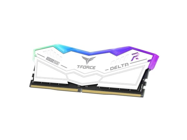 T-Force DELTA RGB - DDR5 - sett - 32 GB: 2 x 16 GB - DIMM 288-pin - 3200 MHz / PC5-51200 - CL32 - 1.35 V - ikke-bufret - on-die ECC - hvit
