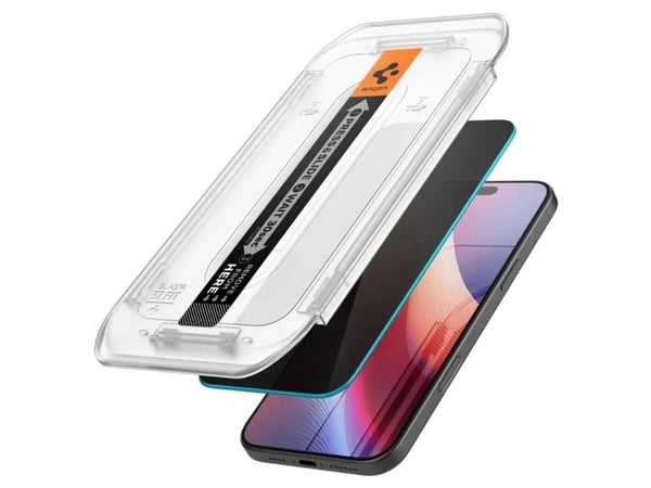Spigen GLAS.tR Privacy HD, Apple, iPhone 16 Pro, Iskunkestävä, Naarmuuntumisenkestävä, Läpinäkyvä, 1 kpl