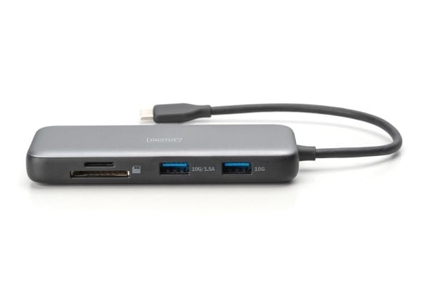 DIGITUS - Dokkingstasjon - USB-C - 2 x HDMI - 1GbE