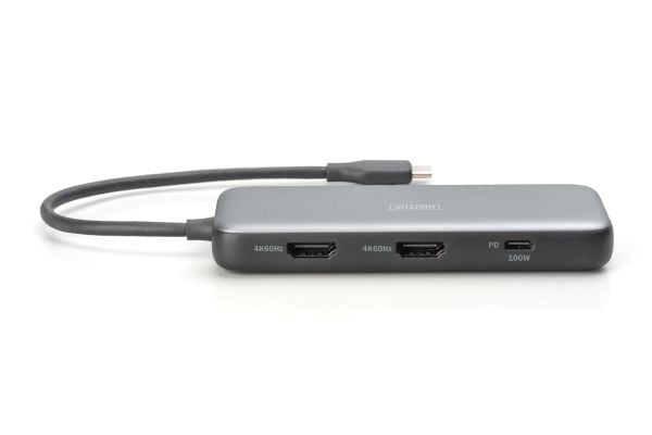DIGITUS - Dokkingstasjon - USB-C - 2 x HDMI - 1GbE