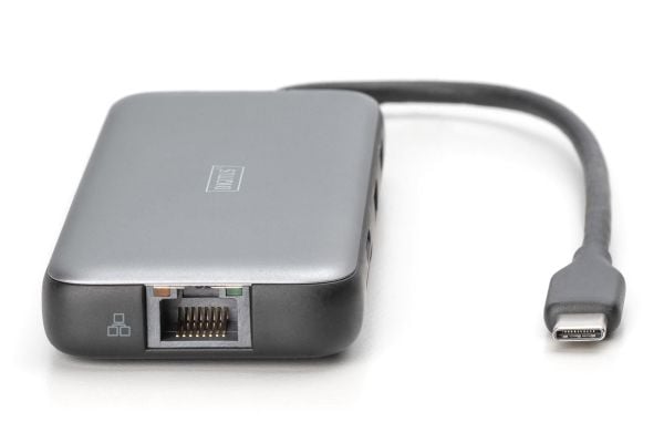 DIGITUS - Dokkingstasjon - USB-C - 2 x HDMI - 1GbE