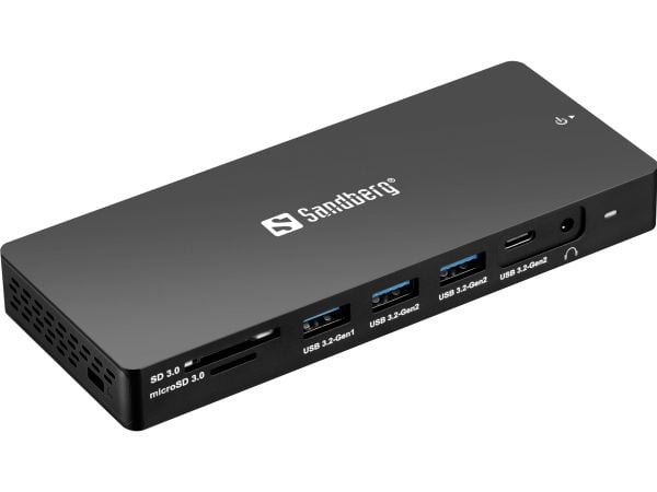Sandberg 13-in-1 Pro - Dokkingstasjon - USB-C - DP, 2 x HDMI - 1GbE
