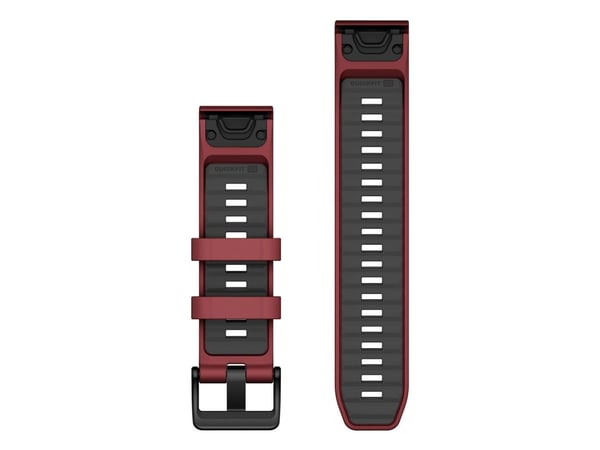 Garmin QuickFit 22 - Klokkestropp for sportsur - silikon - marsala, grafitt