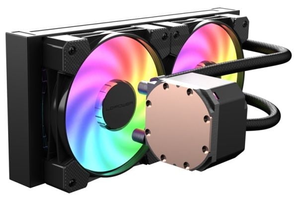 LC-POWER CPU-jäähdytin 250W 2x120mm f.Intel jopa 1851,jopa AMD5,musta