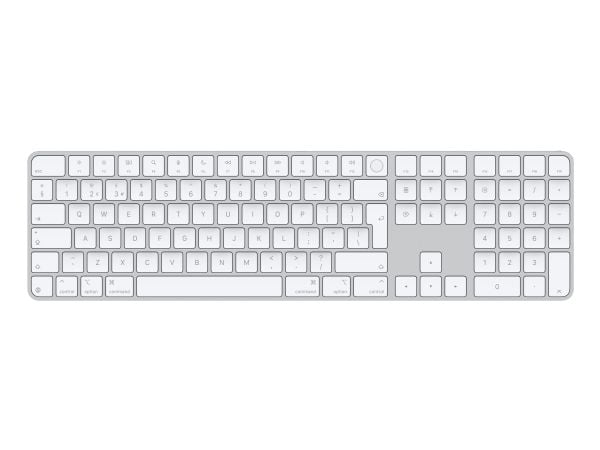 Apple Magic Keyboard with Touch ID and Numeric Keypad - Tastatur - USB-C - trådløs - Bluetooth - AZERTY - Fransk - hvite taster