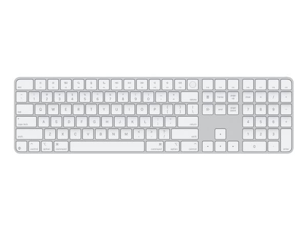 Apple Magic Keyboard with Touch ID and Numeric Keypad - Tastatur - USB-C - trådløs - Bluetooth - QWERTY - amerikansk engelsk - hvite taster