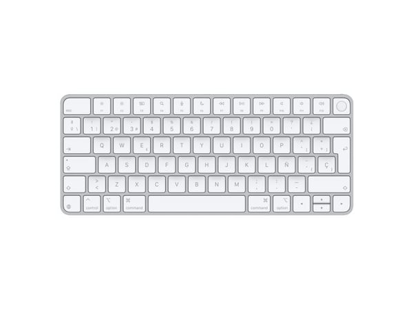 Apple Magic Keyboard Touch ID:llä Siliconilla varustetuille Maceille - espanja, Tenkeyless (80–87 %), Langallinen & langaton, USB + Bluetooth, QWER...