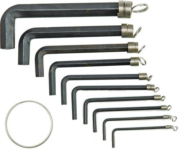 Vorel pipenøkkelsett unbrako hex type L 1,5-10 mm, 10 stk (56390)