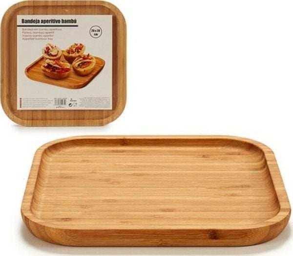 Bigbuy Home Takka do przekąsek Bamboo (20 x 1,5 x 20 cm)
