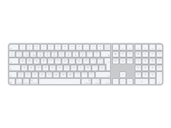 Apple Magic Keyboard with Touch ID and Numeric Keypad - Tastatur - USB-C - trådløs - Bluetooth - QWERTY - Spansk - hvite taster