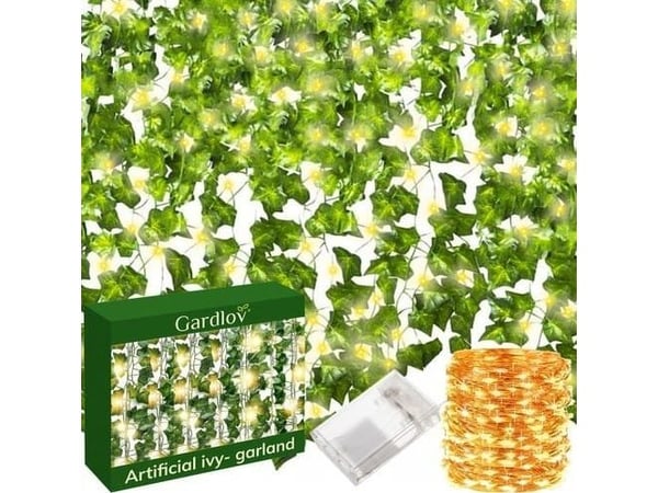 Gardlov kunstig eføy + LED Gardlov 24538
