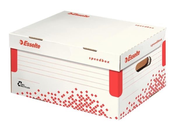 Esselte Speedbox kuljetuslaatikko FSC® A4, Kartonki, Punainen, Valkoinen, A4, 290 g, 252 x 355 x 193 mm