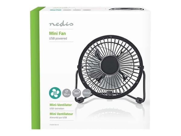 Nedis - Kjølevifte - bordtopp - 10 cm - svart