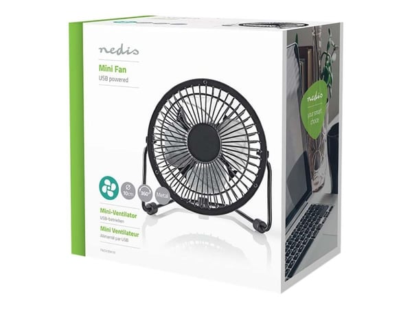 Nedis - Kjølevifte - bordtopp - 10 cm - svart Nedis - Kjølevifte - bordtopp - 10 cm - svart