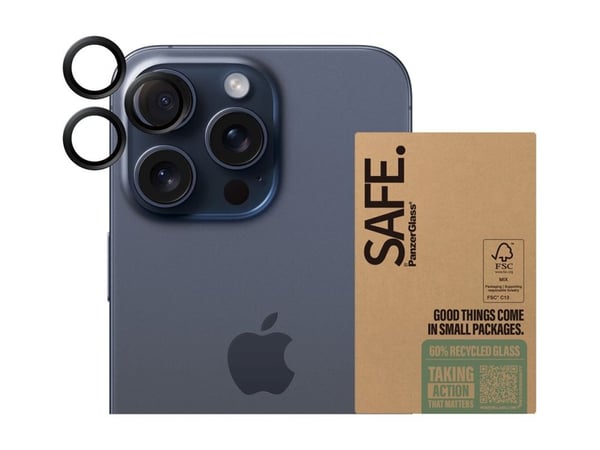 PanzerGlass SAFE. by ® Camera Lens Protector Black iPhone 15 Pro | 15 Pro Max | Bulk, Apple, Apple - iPhone 15 Pro, Apple - iPhone 15 Pro Max, Asen...