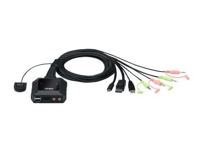 ATEN CS52DP - Omkopplare för tangentbord/video/mus/ljud/USB - 2 x KVM/ljud/USB - 1 lokal användare - skrivbordsmodell