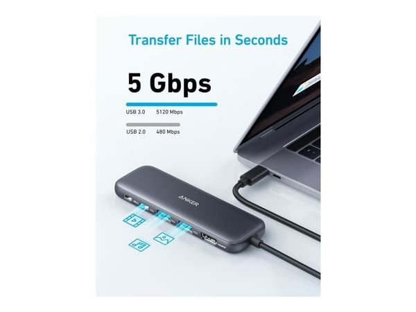 ANKER 332 USB-C-KESKITIN (5-IN-1) MUSTA