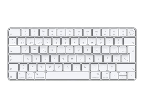 Apple Magic Keyboard Touch ID:llä Siliconilla varustetuille Maceille - espanja, Tenkeyless (80–87 %), Langallinen & langaton, USB + Bluetooth, QWER...