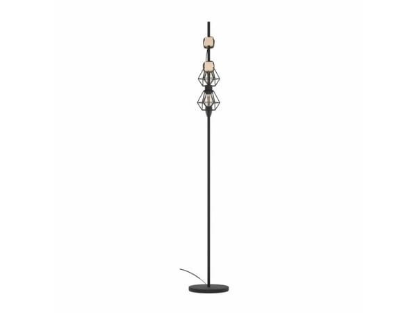 EGLO 44081, Sort, Lysebrun, Universell, Stål, Tre, E27, 2 ampuller, Kabel