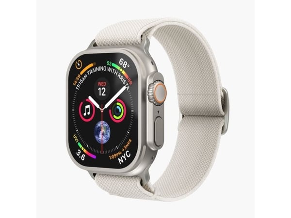 Vonmählen - Sløyfe for smart armbåndsur - nylon - kremfarget - for Apple Watch (44 mm, 45 mm, 46 mm, 49 mm)