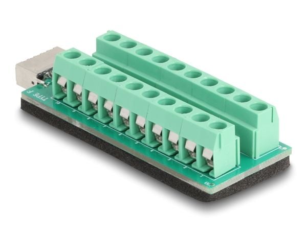 DeLOCK 67189, USB Type-E Key A, Terminal block - 20 pin, musta, Vihreä