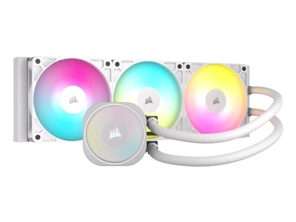 Corsair Nautilus 360 RS ARGB Liquid, All-in-one-nesteenjäähdytin, 1700 RPM, Valkoinen