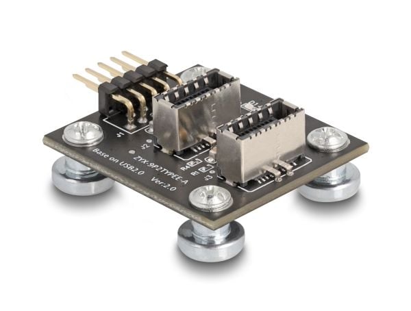 Delock - USB-adaptersett - 9-pins USB 2.0-plugg (hann) til 20 pin USB Type E (hunn) Key A, angled - magnetisk