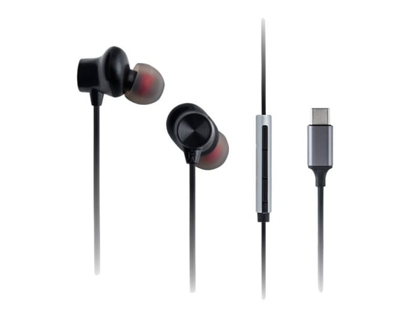 Panasonic RP-TCM225 - Ørepropper med mikrofon - i øret - kablet - USB-C - lydisolerende - svart